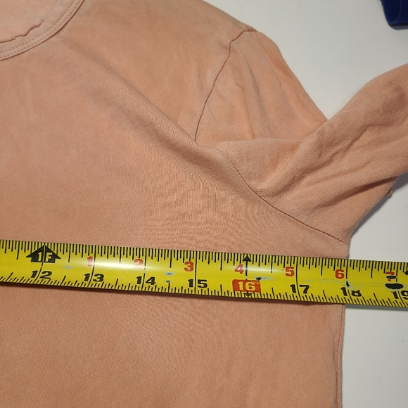 Cotton Citizen Crew Neck Long Sleeve Tee Medium Supima Cotton Peach - Picture 5 of 10